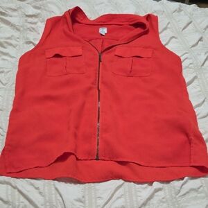 Women's Orange Sleeveless Top